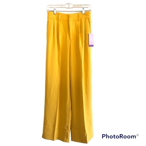 Sergio Hudson x Target Yellow High-Waist Wide Leg Tailored Trousers - Size XS - Picture 1 of 16